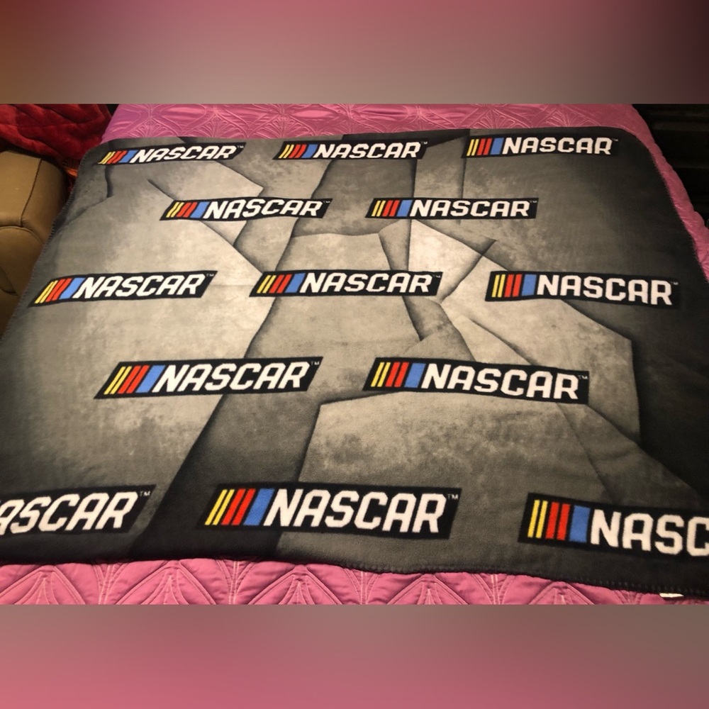 NASCAR Logo Blanket approximately 58 X 44 inches